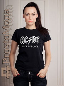 Женская футболка AC/DC - Black in Black