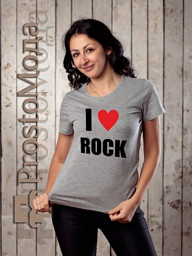 Женская футболка I love rock