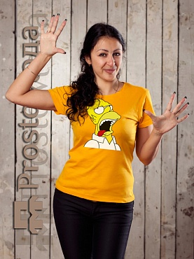Женская футболка с Гомером Симпсоном