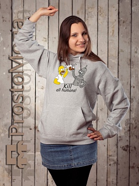 Женская толстовка Бендер пьет с Гомером