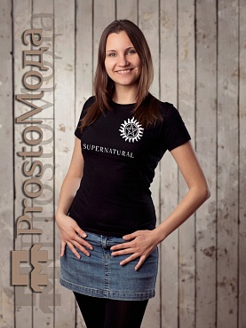 Женская футболка Supernatural (с пентаграммой)