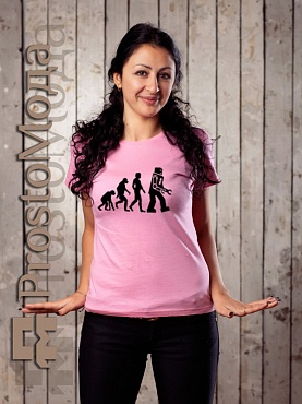 Женская футболка с эволюцией роботов