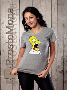 Женская футболка с Гомером Симпсоном