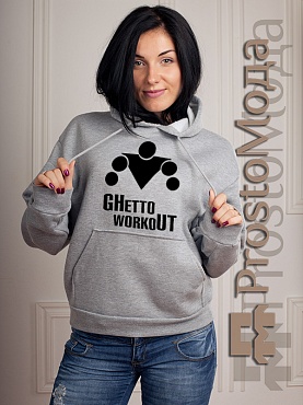 Женская толстовка  Ghetto workout Logo