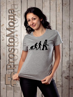 Женская футболка с эволюцией роботов