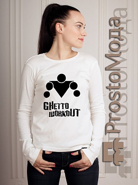 Женский лонгслив Ghetto workout logo