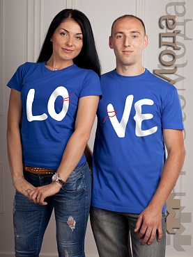 Парные футболки Love с нитками