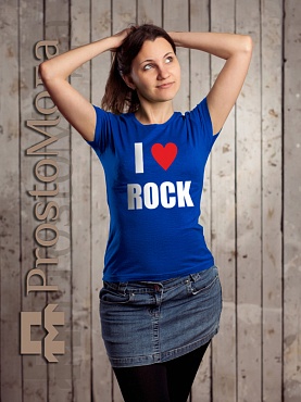 Женская футболка I love rock
