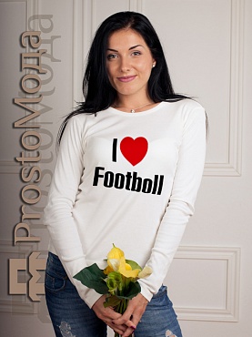 Женский лонгслив Люблю футбол