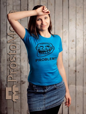 Женская футболка Troll Face. Problem?